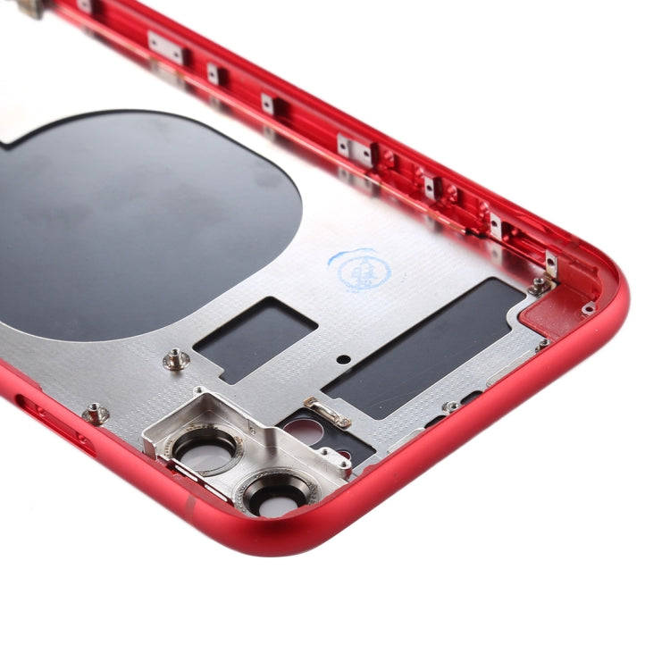 Back Housing Cover with SIM Card Tray & Side keys & Camera Lens for iPhone 11(Red)