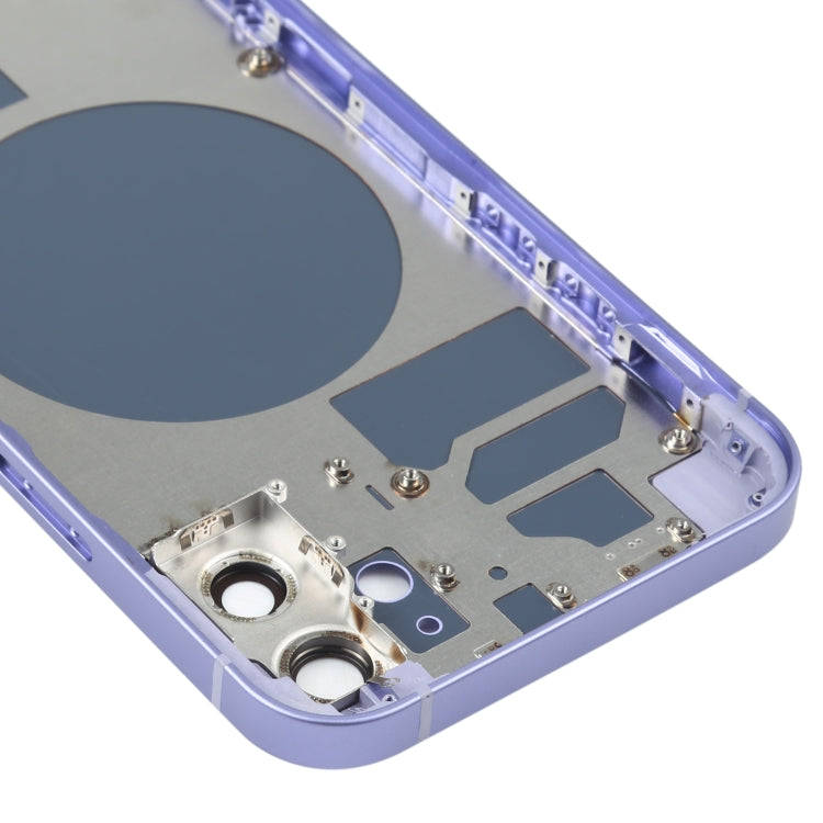 Back Housing Cover with SIM Card Tray & Side  Keys & Camera Lens for iPhone 12(Purple)