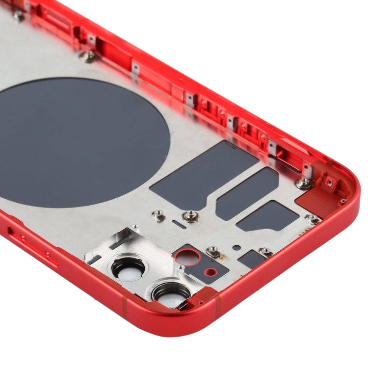 Back Housing Cover with SIM Card Tray & Side  Keys & Camera Lens for iPhone 12(Red)