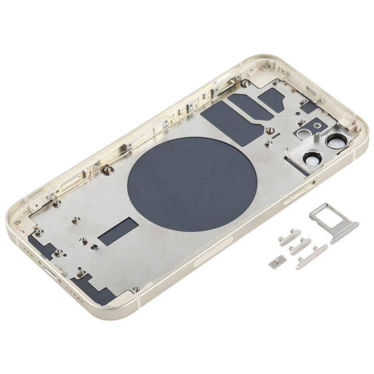 Back Housing Cover with SIM Card Tray & Side  Keys & Camera Lens for iPhone 12(White)