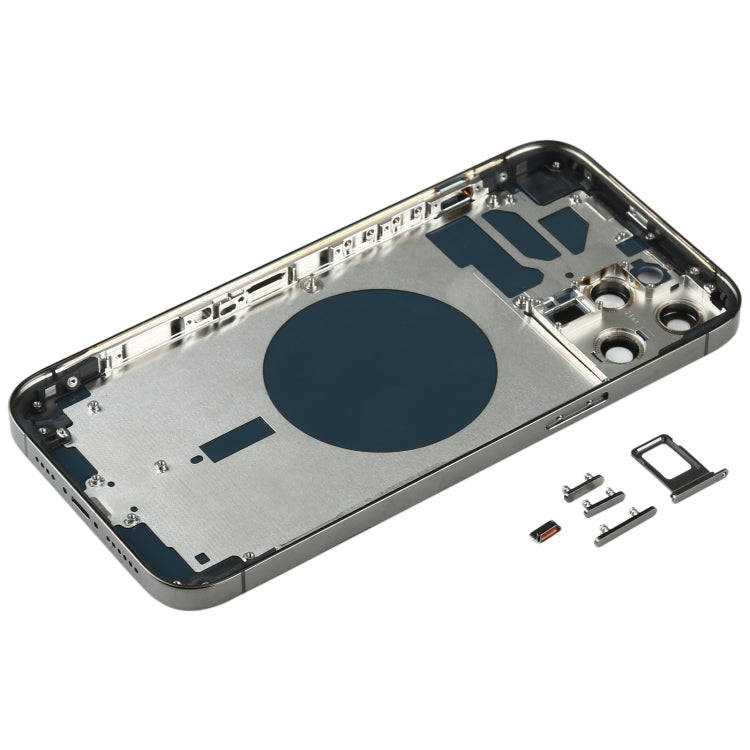 Back Housing Cover with SIM Card Tray & Side keys & Camera Lens for iPhone 12 Pro Max(Black)