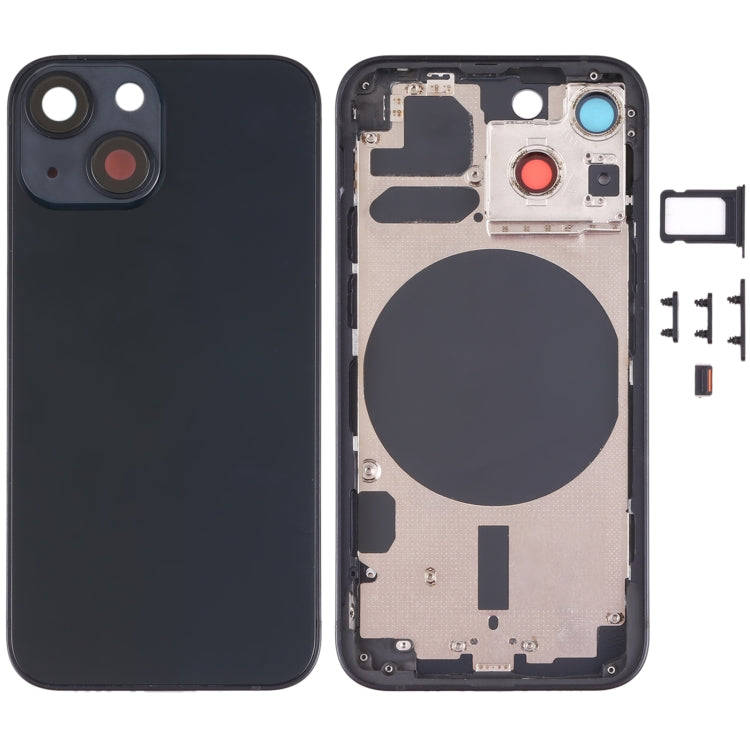 Back Housing Cover with SIM Card Tray & Side  Keys & Camera Lens for iPhone 13 Mini(Black)