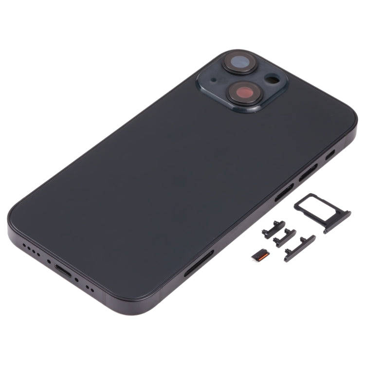 Back Housing Cover with SIM Card Tray & Side  Keys & Camera Lens for iPhone 13 Mini(Black)