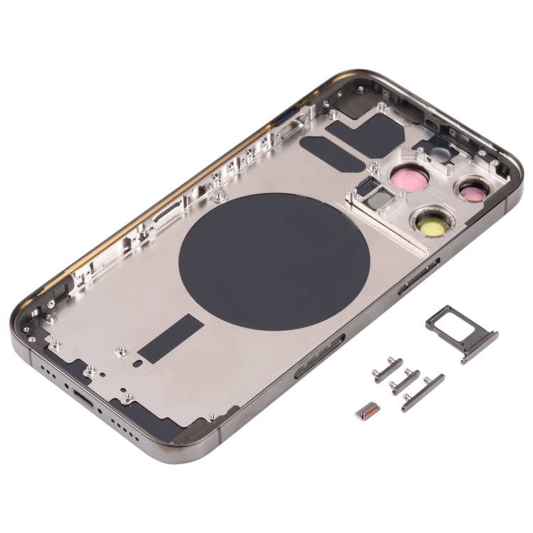 Back Housing Cover with SIM Card Tray & Side  Keys & Camera Lens for iPhone 13 Pro(Black)