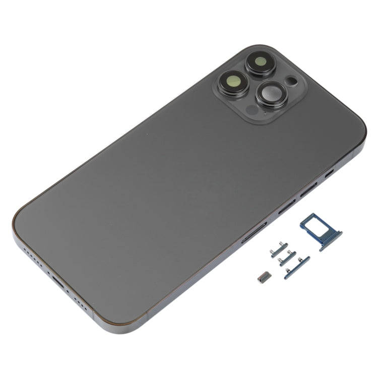 Back Housing Cover with SIM Card Tray & Side  Keys & Camera Lens for iPhone 13 Pro Max(Black)