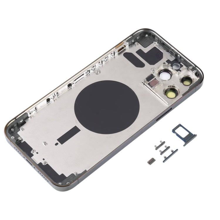 Back Housing Cover with SIM Card Tray & Side  Keys & Camera Lens for iPhone 13 Pro Max(Black)