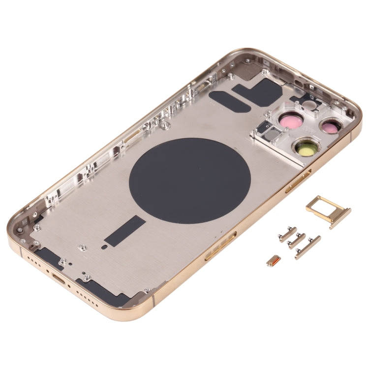 Back Housing Cover with SIM Card Tray & Side  Keys & Camera Lens for iPhone 13 Pro Max(Gold)