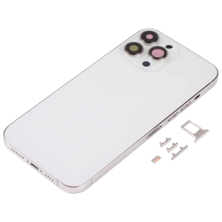 Back Housing Cover with SIM Card Tray & Side  Keys & Camera Lens for iPhone 13 Pro Max(White)