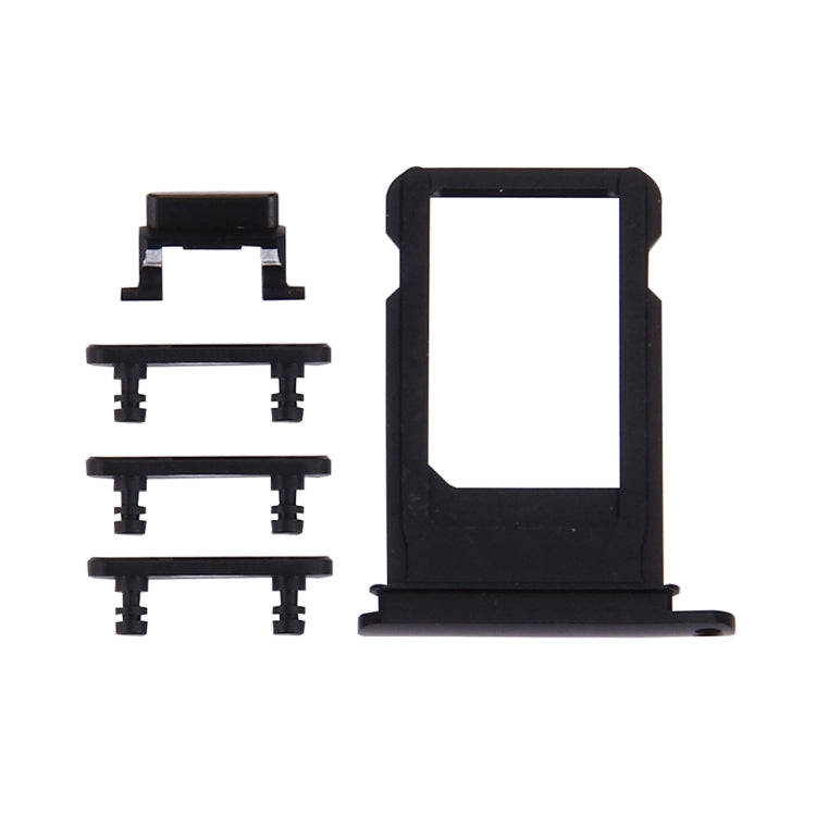 Card Tray + Volume Control Key + Power Button + Mute Switch Vibrator Key for iPhone 7 Plus(Black)