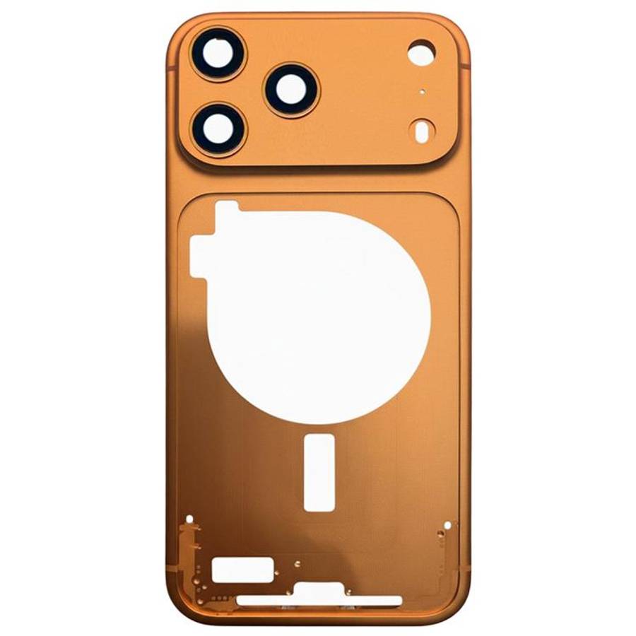 For iPhone 17 Pro Middle Frame Bezel Plate with Camera Lens Cover (Orange)
