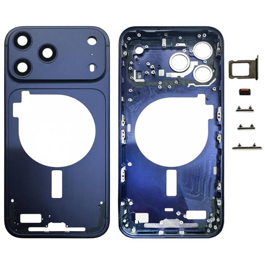 For iPhone 17 Pro Max Middle Frame Bezel Plate with Camera Lens Cover (Blue)