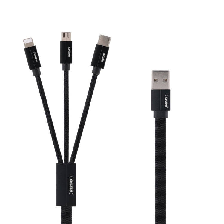 REMAX RC-094TH 1m 2.4A 3 in 1 USB to 8 Pin & USB-C / Type-C & Micro USB  Fast Charging Data Cable...