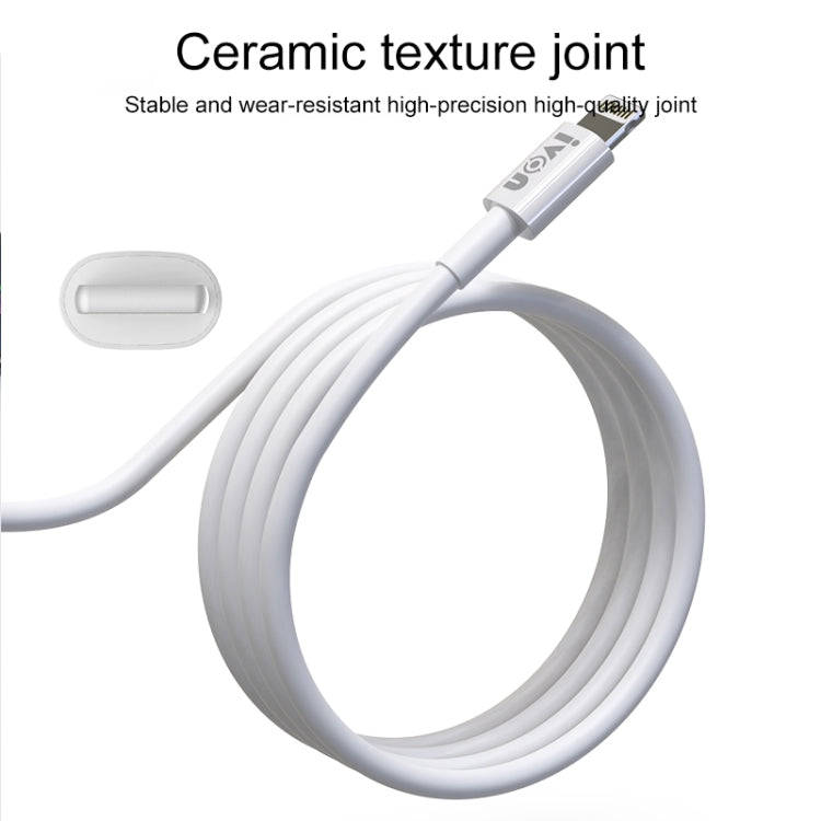 IVON CA70 Type-C / USB-C Fast Charging Data Cable, Length: 1m (White)