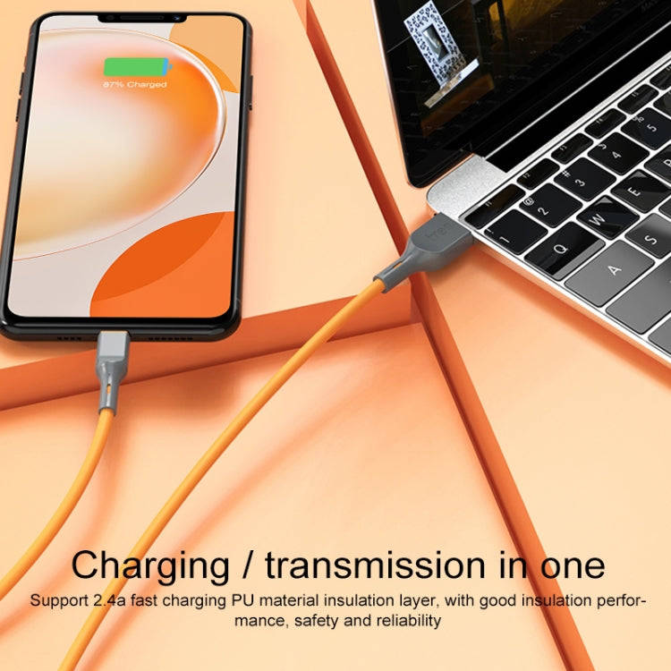 IVON CA78 2.4A Micro USB Fast Charging Data Cable, Length: 1m (Orange)