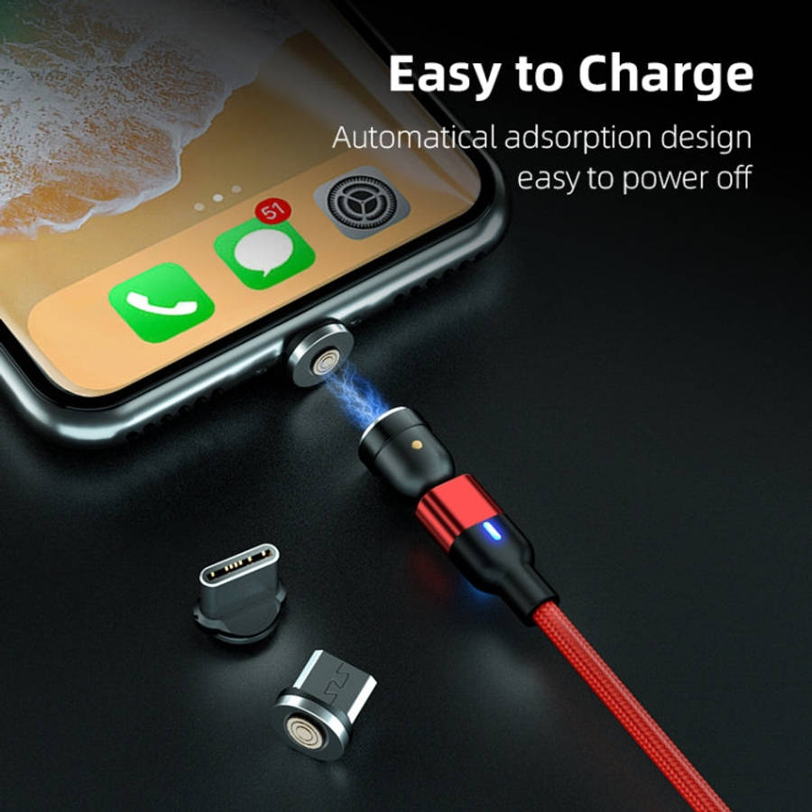 2m 3A Output 3 in 1 USB to 8 Pin + USB-C / Type-C + Micro USB 540 Degree Rotating Magnetic Data S...