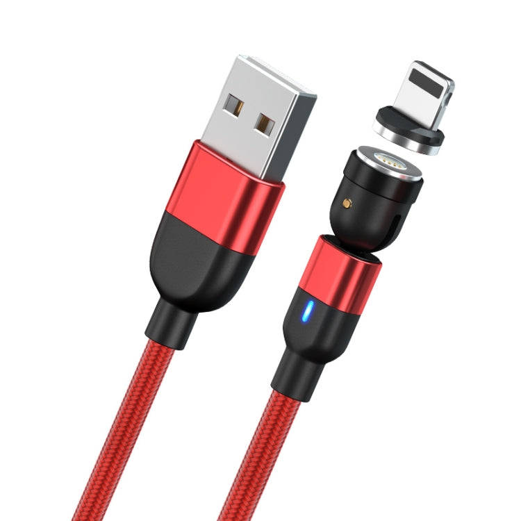 1m 3A Output USB to 8 Pin 540 Degree Rotating Magnetic Data Sync Charging Cable(Red)