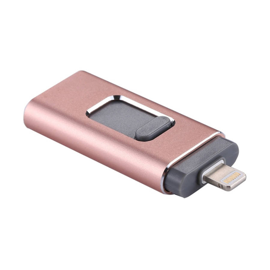 easyflash RQW-01B 3 in 1 USB 2.0 & 8 Pin & Micro USB 16GB Flash Drive(Rose Gold)