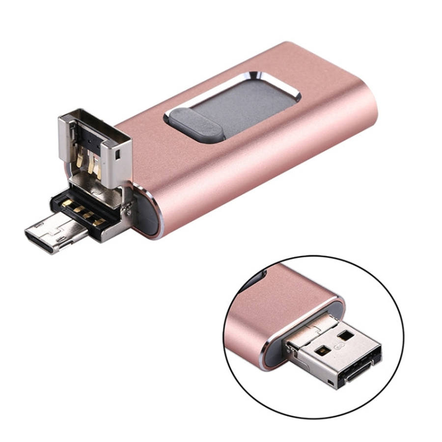 easyflash RQW-01B 3 in 1 USB 2.0 & 8 Pin & Micro USB 16GB Flash Drive(Rose Gold)