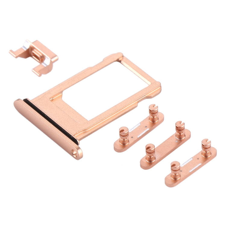 Card Tray + Volume Control Key + Power Button + Mute Switch Vibrator Key for iPhone 8 Plus(Gold)