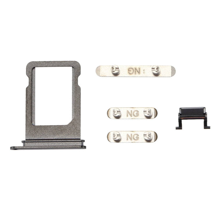 Card Tray + Volume Control Key + Power Button + Mute Switch Vibrator Key for iPhone X(Grey)