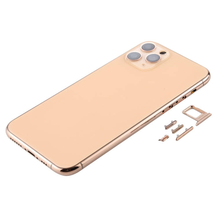 Back Housing Cover with SIM Card Tray & Side keys & Camera Lens for iPhone 11 Pro(Gold)