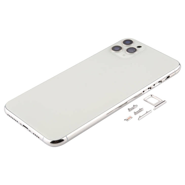 Back Housing Cover with SIM Card Tray & Side keys & Camera Lens for iPhone 11 Pro Max(Silver)