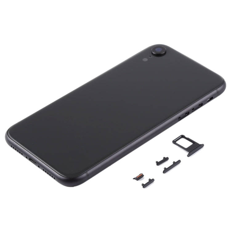 Back Housing Cover with Camera Lens & SIM Card Tray & Side Keys for iPhone XR(Black)