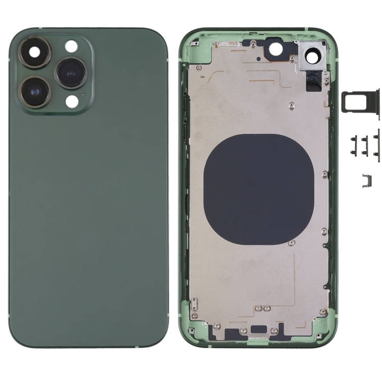 Frosted Frame Back Housing Cover with Appearance Imitation of iP13 Pro for iPhone XR(Green)
