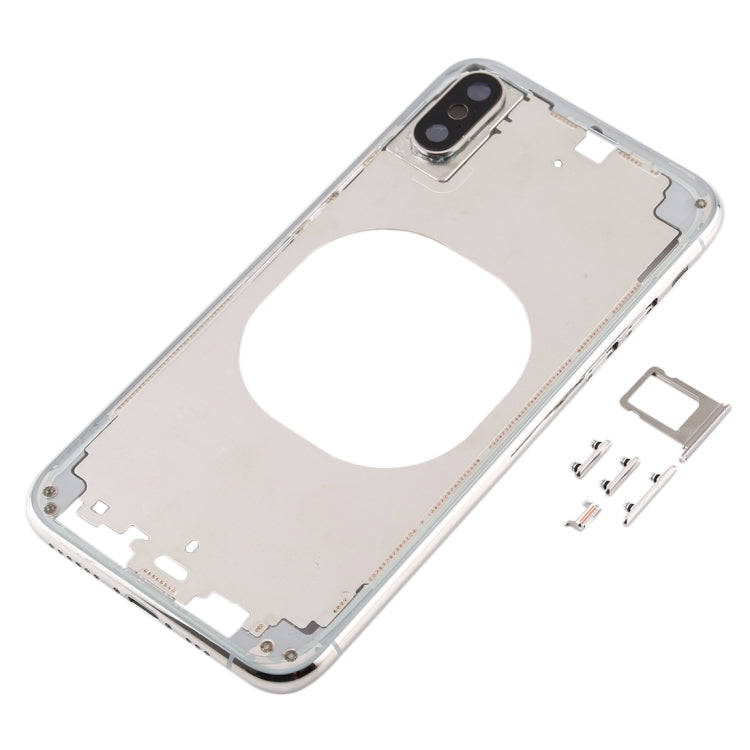 Transparent Back Cover with Camera Lens & SIM Card Tray & Side Keys for iPhone XS(White)