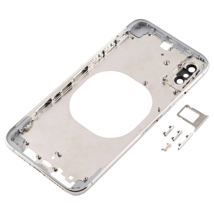 Transparent Back Cover with Camera Lens & SIM Card Tray & Side Keys for iPhone XS(White)