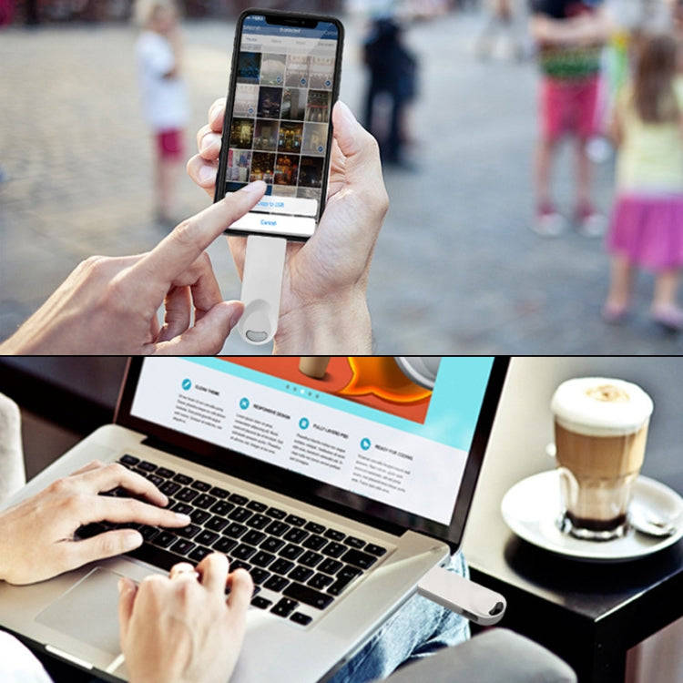S29 3 in 1 256GB Micro USB + USB + 8 Pin Interface Metal Twister Flash Disk(Silver)