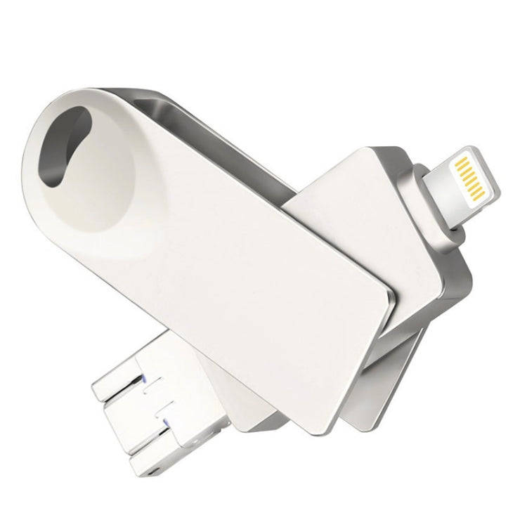 S29 3 in 1 128GB Micro USB + USB + 8 Pin Interface Metal Twister Flash Disk(Silver)
