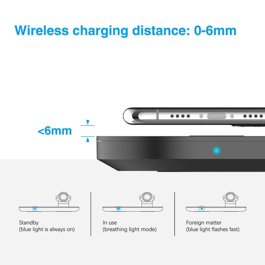 A04 3 in 1 Multi-function Qi Standard Wireless Charger for Mobile Phones & iWatch & AirPods (Black)