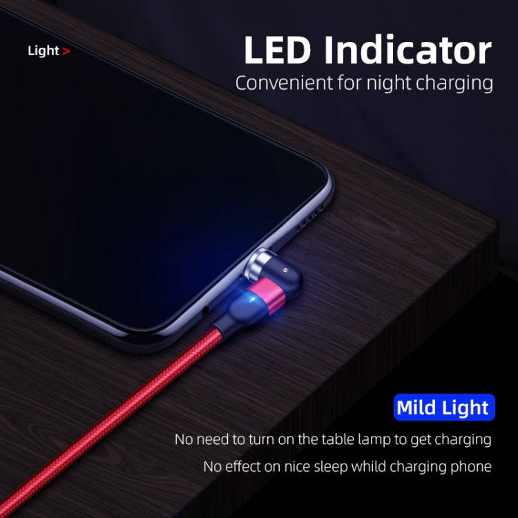 2m 2A Output USB to 8 Pin Nylon Braided Rotate Magnetic Charging Cable(Red)
