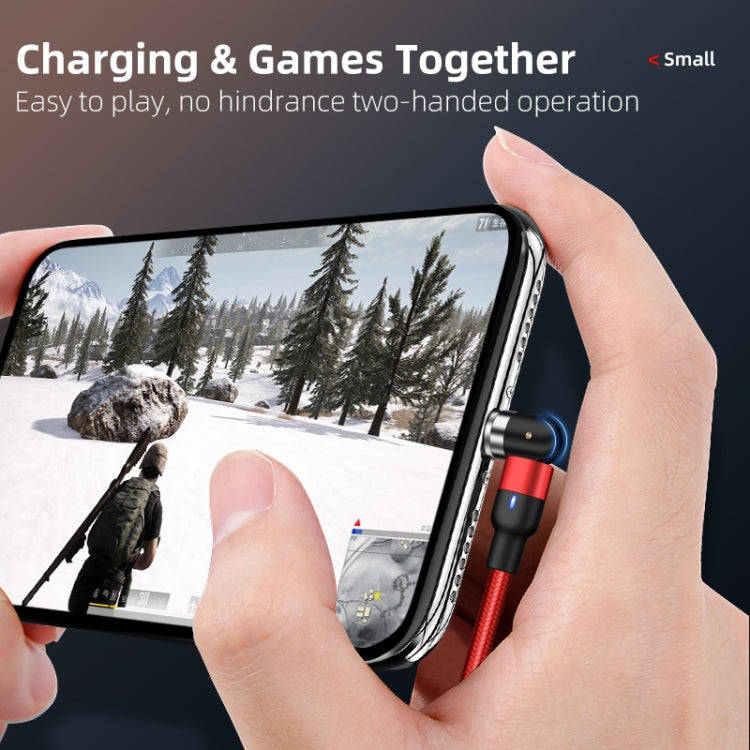 2m 2A Output 3 in 1 USB to 8 Pin + USB-C / Type-C + Micro USB Nylon Braided Rotate Magnetic Charg...