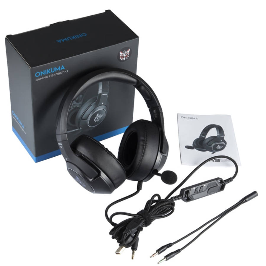 ONIKUMA K9 Single Plug RGB Adjustable Gaming Headphone with Microphone(Black)