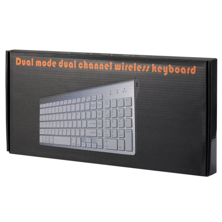 K368 Dual Mode Dual Channel 102 Keys Wireless Bluetooth Keyboard for Laptop, Notebook, Tablet and...