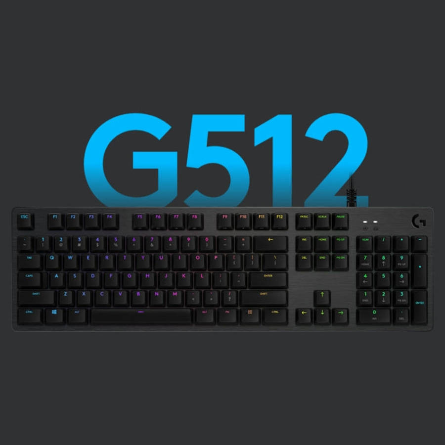 Logitech G512 RGB C-axis Mechanical Wired Gaming Keyboard, Length: 1.8m (Black)