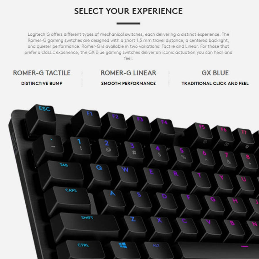 Logitech G512 RGB L-axis Mechanical Wired Gaming Keyboard, Length: 1.8m (Black)