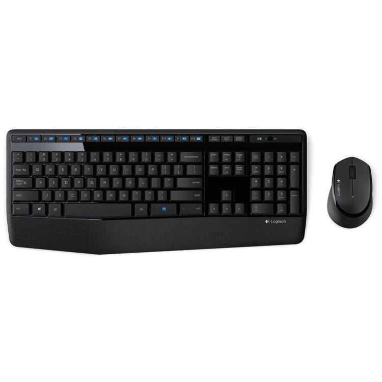 Logitech MK345 Wireless Full-size Keyboard + 2.4GHz 1000DPI Wireless Optical Mouse Set with Nano ...