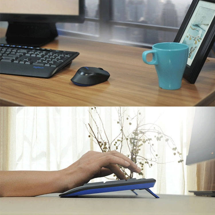 Logitech MK345 Wireless Full-size Keyboard + 2.4GHz 1000DPI Wireless Optical Mouse Set with Nano ...