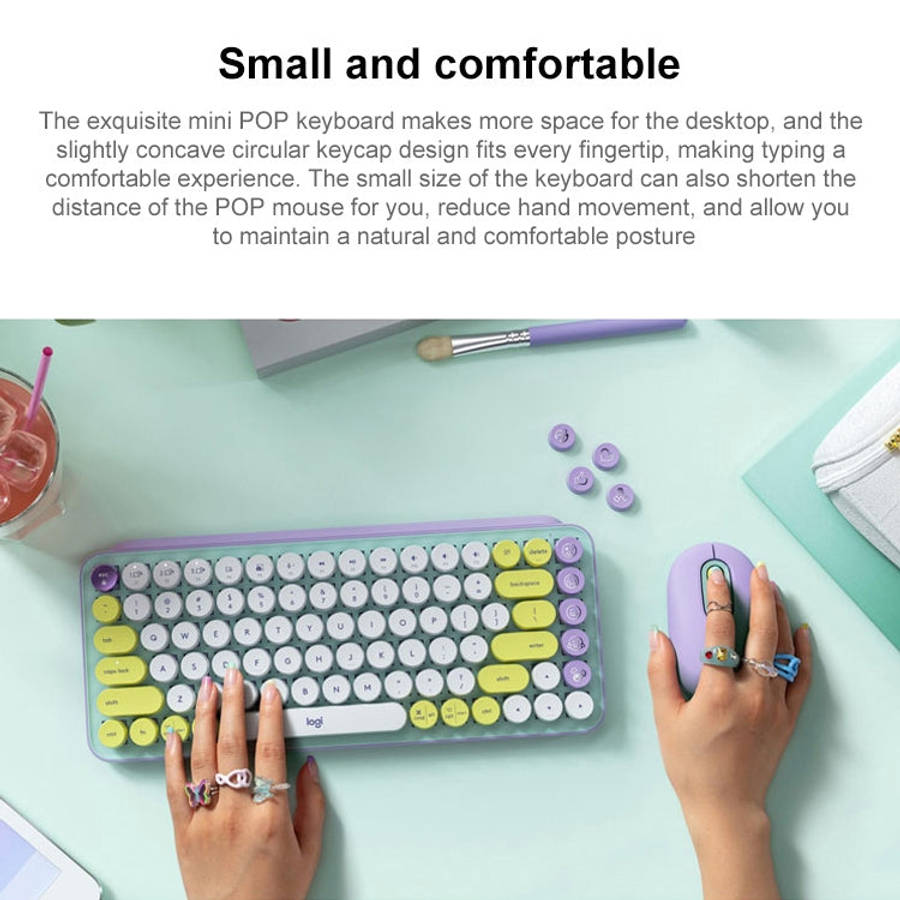 Logitech POP KEYS Round Button Bluetooth Mechanical Keyboard (Purple)