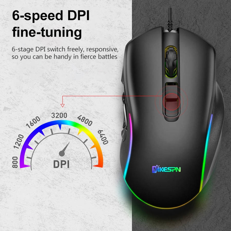MKESPN X9 10 Buttons 7200DPI RGB Macro Definition Gaming Wired Mouse