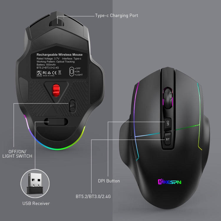 MKESPN X11 Wired RGB Gaming Mouse