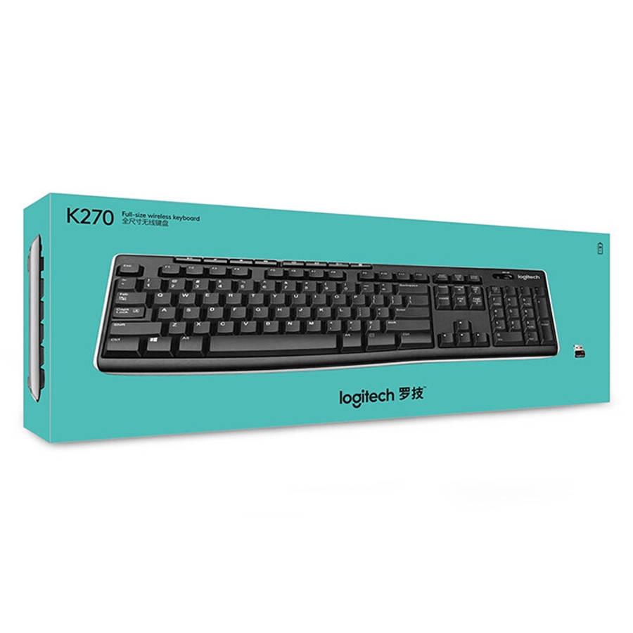 Logitech K270 Single Wireless Ultra-thin Silent Keyboard (Black)