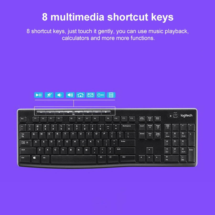 Logitech K270 Single Wireless Ultra-thin Silent Keyboard (Black)