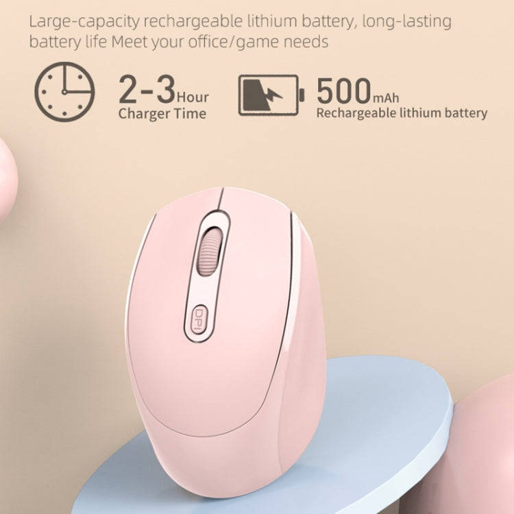 M107 4-buttons 1600 DPI Dual Mode 2.4GHz + Bluetooth 5.1 Wireless Rechargeable Mouse (White)