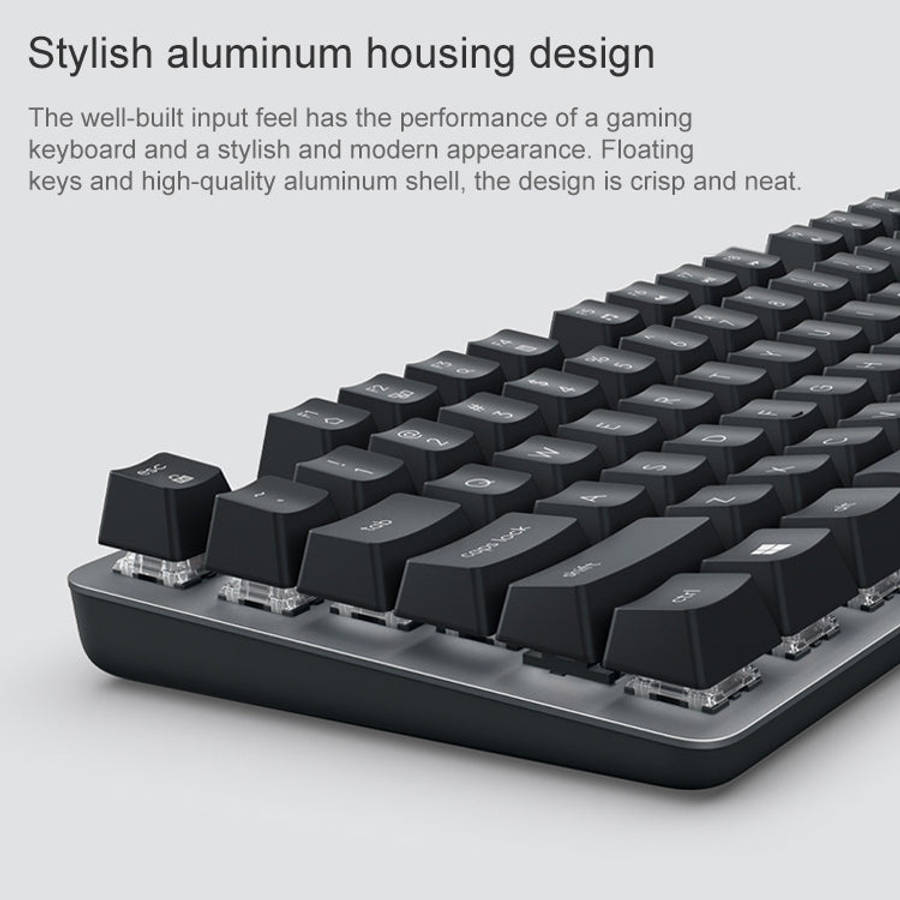 Logitech K835 Mini Mechanical Wired Keyboard, Green Shaft (White)