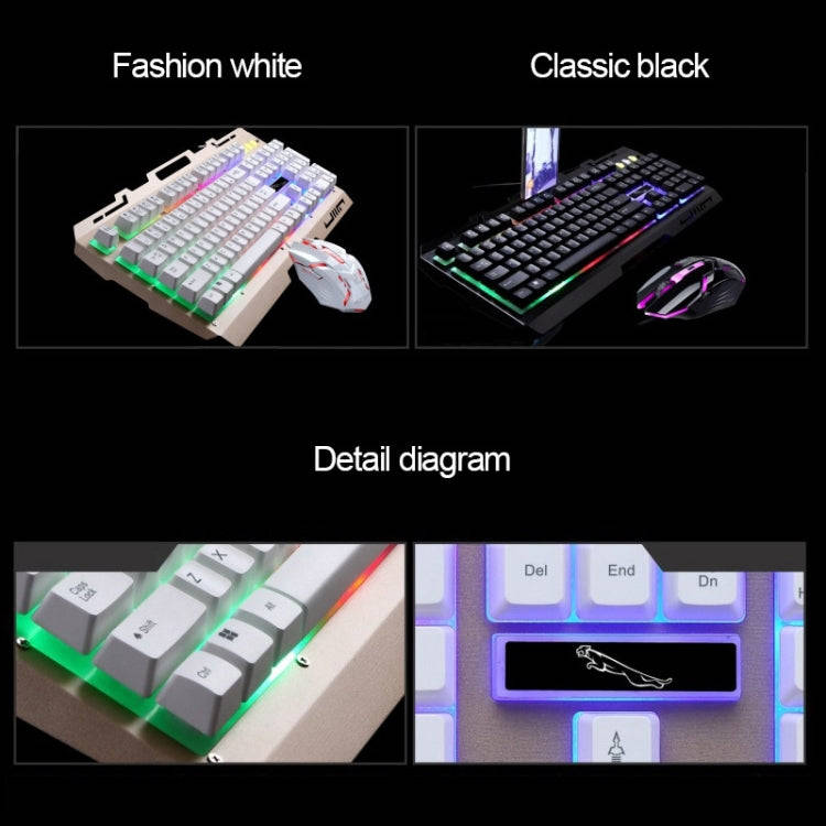 Chasing Leopard G700 USB RGB Backlight Wired Optical Gaming Mouse and Keyboard Set, Keyboard Cabl...