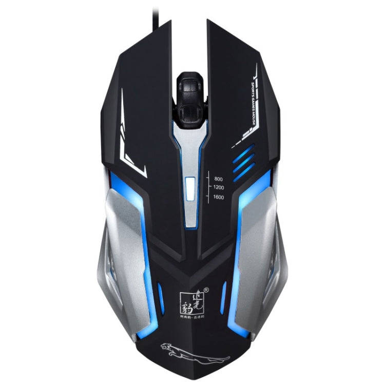 Chasing Leopard K1 USB 1600DPI Three-speed Adjustable LED Backlight Mute Wired Optical Gaming Mou...